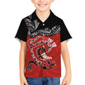 Personalised Aotearoa Toitu Te Tiriti Kid Hawaiian Shirt Taniwha Tribal Motifs