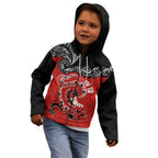 Personalised Aotearoa Toitu Te Tiriti Kid Hoodie Taniwha Tribal Motifs