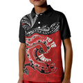 Personalised Aotearoa Toitu Te Tiriti Kid Polo Shirt Taniwha Tribal Motifs