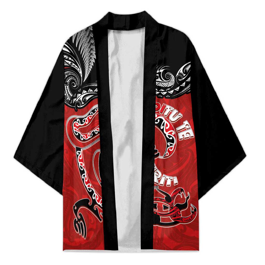 Personalised Aotearoa Toitu Te Tiriti Kimono Taniwha Tribal Motifs