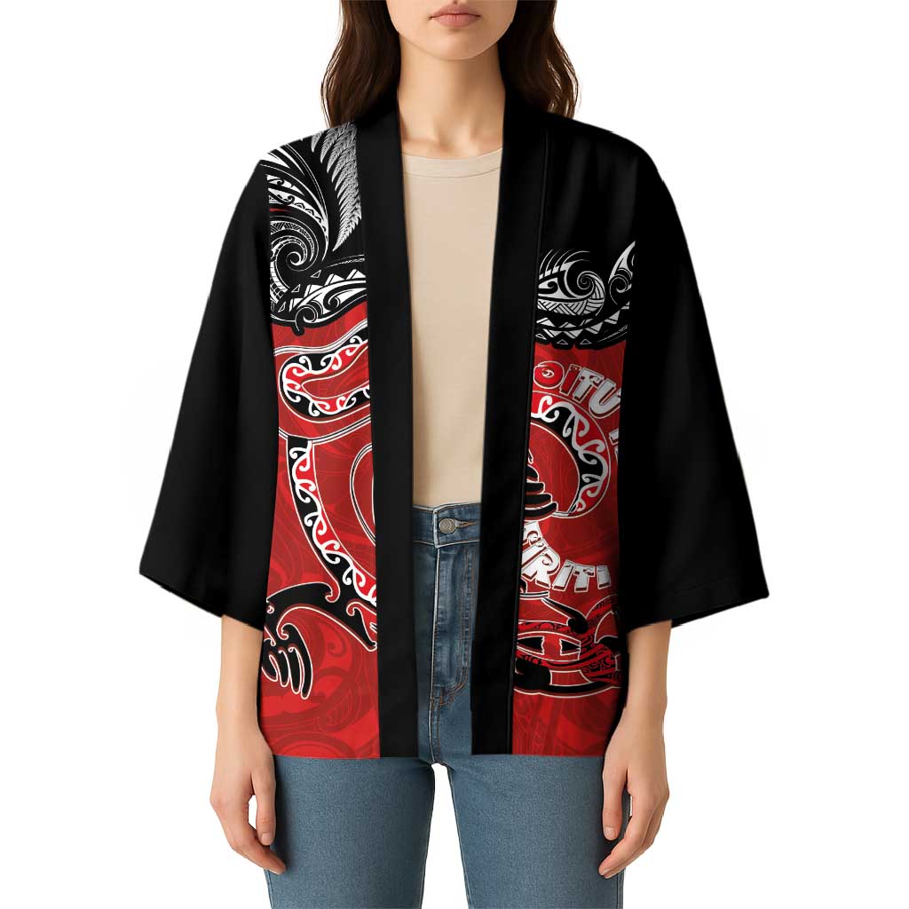 Personalised Aotearoa Toitu Te Tiriti Kimono Taniwha Tribal Motifs