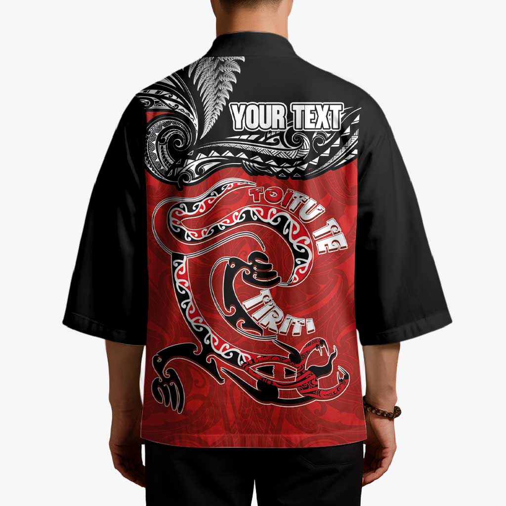 Personalised Aotearoa Toitu Te Tiriti Kimono Taniwha Tribal Motifs