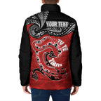 Personalised Aotearoa Toitu Te Tiriti Padded Jacket Taniwha Tribal Motifs