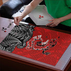 Aotearoa Toitu Te Tiriti Puzzle Taniwha Tribal Motifs