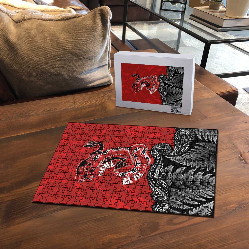 Aotearoa Toitu Te Tiriti Puzzle Taniwha Tribal Motifs