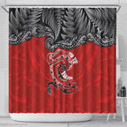 Aotearoa Toitu Te Tiriti Shower Curtain Taniwha Tribal Motifs