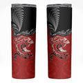 Aotearoa Toitu Te Tiriti Skinny Tumbler Taniwha Tribal Motifs