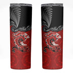 Aotearoa Toitu Te Tiriti Skinny Tumbler Taniwha Tribal Motifs