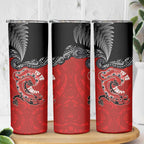 Aotearoa Toitu Te Tiriti Skinny Tumbler Taniwha Tribal Motifs