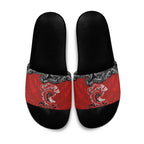 Aotearoa Toitu Te Tiriti Slide Sandals Taniwha Tribal Motifs