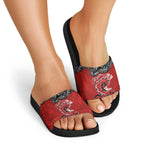 Aotearoa Toitu Te Tiriti Slide Sandals Taniwha Tribal Motifs