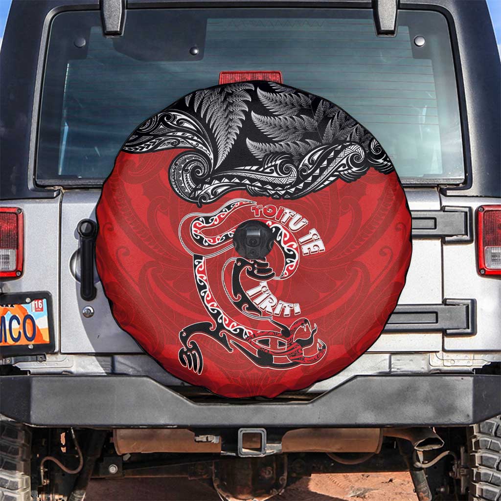 Aotearoa Toitu Te Tiriti Spare Tire Cover Taniwha Tribal Motifs