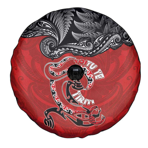 Aotearoa Toitu Te Tiriti Spare Tire Cover Taniwha Tribal Motifs