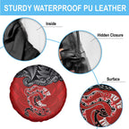 Aotearoa Toitu Te Tiriti Spare Tire Cover Taniwha Tribal Motifs