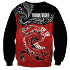 Personalised Aotearoa Toitu Te Tiriti Sweatshirt Taniwha Tribal Motifs