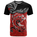 Personalised Aotearoa Toitu Te Tiriti T Shirt Taniwha Tribal Motifs
