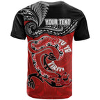 Personalised Aotearoa Toitu Te Tiriti T Shirt Taniwha Tribal Motifs