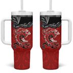 Aotearoa Toitu Te Tiriti Tumbler With Handle Taniwha Tribal Motifs