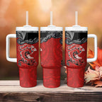 Aotearoa Toitu Te Tiriti Tumbler With Handle Taniwha Tribal Motifs