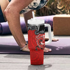 Aotearoa Toitu Te Tiriti Tumbler With Handle Taniwha Tribal Motifs