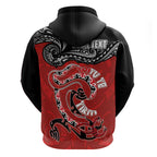 Personalised Aotearoa Toitu Te Tiriti Zip Hoodie Taniwha Tribal Motifs