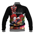 Aotearoa Toitu Te Tiriti Baseball Jacket Waitangi-Honour The Treaty NZ Tuatara and Plants