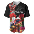 Aotearoa Toitu Te Tiriti Baseball Jersey Waitangi-Honour The Treaty NZ Tuatara and Plants
