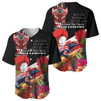 Aotearoa Toitu Te Tiriti Baseball Jersey Waitangi-Honour The Treaty NZ Tuatara and Plants