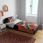 Aotearoa Toitu Te Tiriti Bedding Set Waitangi-Honour The Treaty NZ Tuatara and Plants