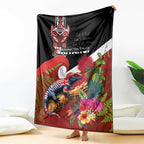 Aotearoa Toitu Te Tiriti Blanket Waitangi-Honour The Treaty NZ Tuatara and Plants