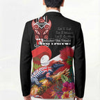 Aotearoa Toitu Te Tiriti Blazer Waitangi-Honour The Treaty NZ Tuatara and Plants