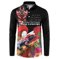 Aotearoa Toitu Te Tiriti Button Sweatshirt Waitangi-Honour The Treaty NZ Tuatara and Plants