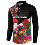 Aotearoa Toitu Te Tiriti Button Sweatshirt Waitangi-Honour The Treaty NZ Tuatara and Plants