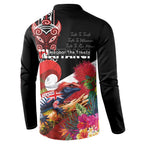 Aotearoa Toitu Te Tiriti Button Sweatshirt Waitangi-Honour The Treaty NZ Tuatara and Plants