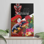 Aotearoa Toitu Te Tiriti Canvas Wall Art Waitangi-Honour The Treaty NZ Tuatara and Plants