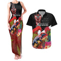 Aotearoa Toitu Te Tiriti Couples Matching Tank Maxi Dress and Hawaiian Shirt Waitangi-Honour The Treaty NZ Tuatara and Plants