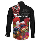 Aotearoa Toitu Te Tiriti Family Matching Long Sleeve Bodycon Dress and Hawaiian Shirt Waitangi-Honour The Treaty NZ Tuatara and Plants