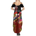 Aotearoa Toitu Te Tiriti Family Matching Summer Maxi Dress and Hawaiian Shirt Waitangi-Honour The Treaty NZ Tuatara and Plants