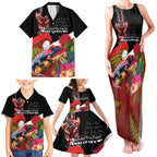 Aotearoa Toitu Te Tiriti Family Matching Tank Maxi Dress and Hawaiian Shirt Waitangi-Honour The Treaty NZ Tuatara and Plants