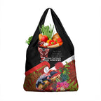 Aotearoa Toitu Te Tiriti Grocery Bag Waitangi-Honour The Treaty NZ Tuatara and Plants