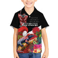 Aotearoa Toitu Te Tiriti Kid Hawaiian Shirt Waitangi-Honour The Treaty NZ Tuatara and Plants