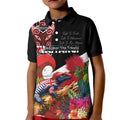 Aotearoa Toitu Te Tiriti Kid Polo Shirt Waitangi-Honour The Treaty NZ Tuatara and Plants
