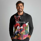 Aotearoa Toitu Te Tiriti Long Sleeve Polo Shirt Waitangi-Honour The Treaty NZ Tuatara and Plants