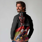 Aotearoa Toitu Te Tiriti Long Sleeve Polo Shirt Waitangi-Honour The Treaty NZ Tuatara and Plants