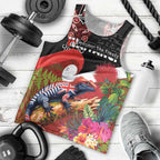 Aotearoa Toitu Te Tiriti Men Tank Top Waitangi-Honour The Treaty NZ Tuatara and Plants