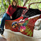 Aotearoa Toitu Te Tiriti Quilt Waitangi-Honour The Treaty NZ Tuatara and Plants
