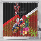 Aotearoa Toitu Te Tiriti Shower Curtain Waitangi-Honour The Treaty NZ Tuatara and Plants