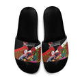 Aotearoa Toitu Te Tiriti Slide Sandals Waitangi-Honour The Treaty NZ Tuatara and Plants