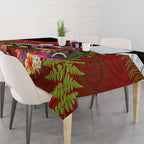 Aotearoa Toitu Te Tiriti Tablecloth Waitangi-Honour The Treaty NZ Tuatara and Plants