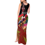 Aotearoa Toitu Te Tiriti Tank Maxi Dress Waitangi-Honour The Treaty NZ Tuatara and Plants